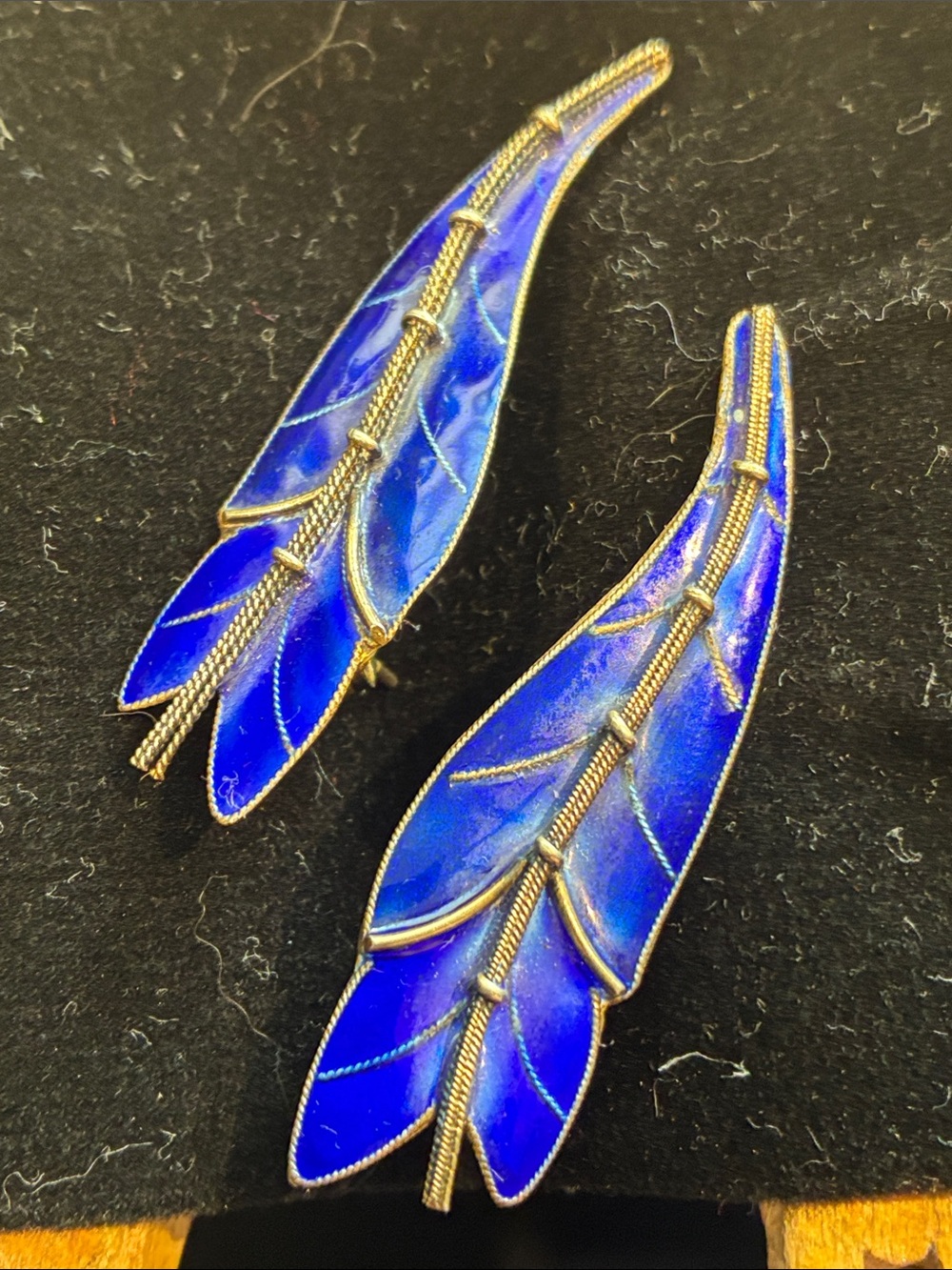925 Blue Guilloche Enamel Earrings. Amazing!